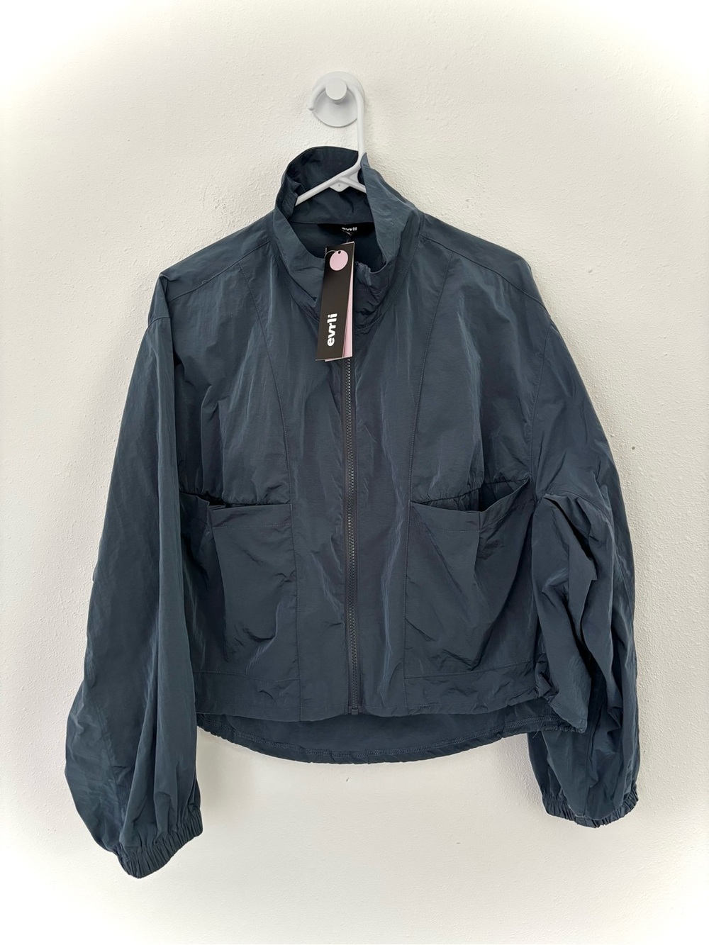 EVRLI Midnight Navy Lightweight Zip Jacket